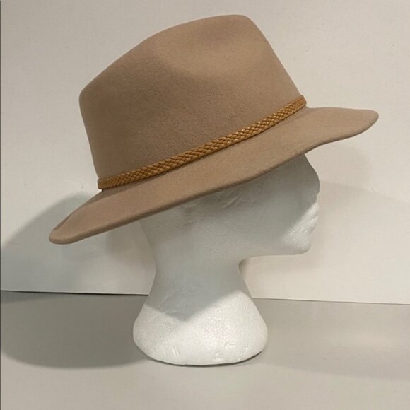 Tan Wool Fedora Hat with Rope Detail, Size 57cm, Classic Casual Style - Picture 7 of 13